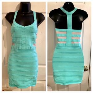 Teal / Gray Bandage Dress | Size: S